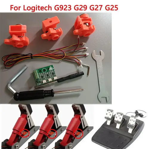 Sensor Hall de modificación de Pedal de juego de carreras simulado para Logitech G923 G29 G27 G25 accesorios de modificación de tres pedales