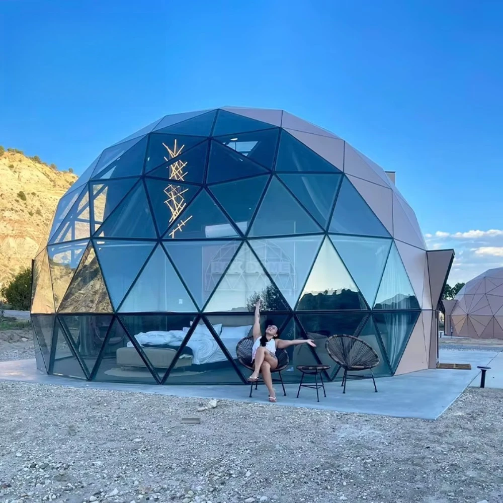 7M Glamping Dome Tent, Heat Insulated All Season Luxury Hotel Tent For Resort Outdoor Accommodation