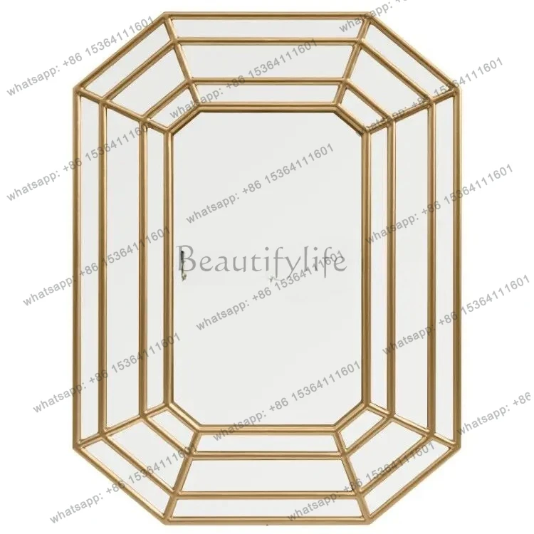 

French decorative mirror American home bedroom wall gold bathroom entrance dressing mirror
