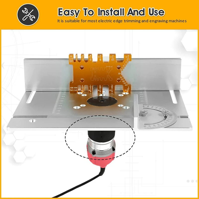 Router Table Insert Plate Wood Milling Flip Board With Miter Gauge,Router Trimmer Woodworking Wood Tool A