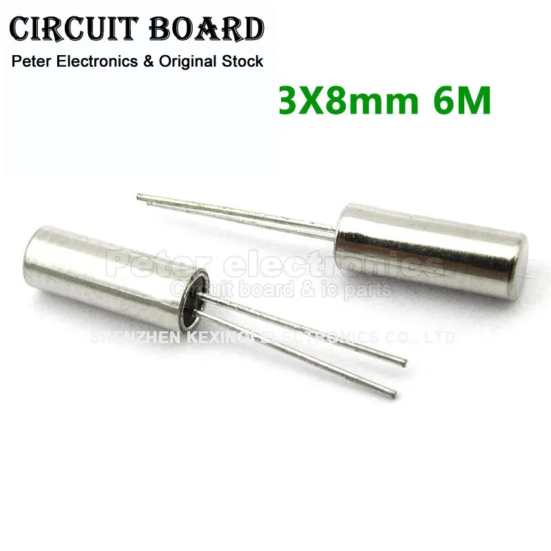 10PCS Crystal Oscillator 6M Cylindrical Type 3*8mm 6MHZ Passive Crystal Oscillator