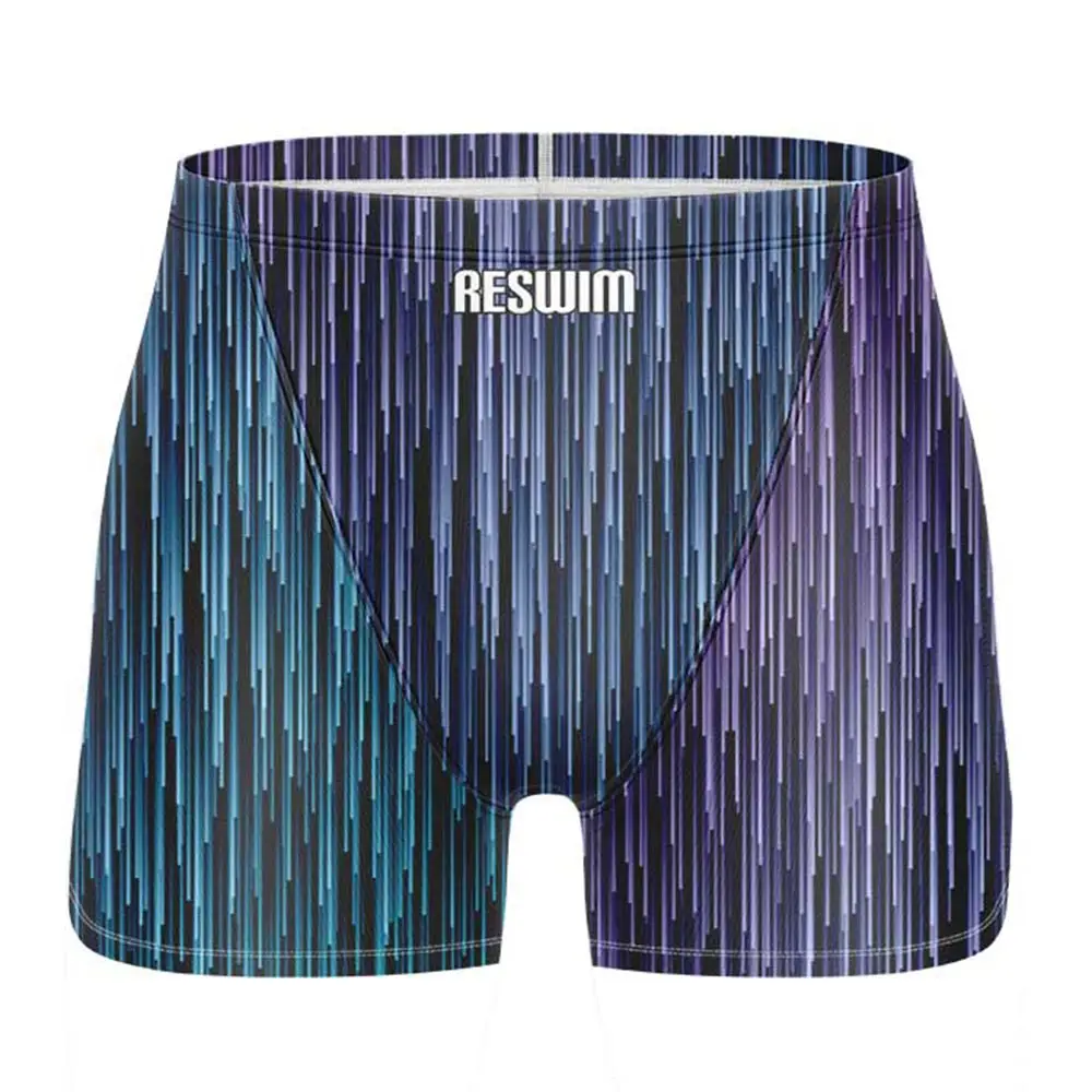2026 Men's Pro Swim Jammer Athletic Practice Knee-Length Swimsuit Shorts Beach Tights Swimwear Quick Dry Sufing Swimming Trunks