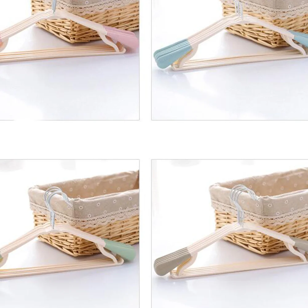 

10pcs No Crease Hangers Wide Plastic Non-Slip Clothes Drying Hangers For Home Coats Trousers Rotational Hook Wrinkle Free