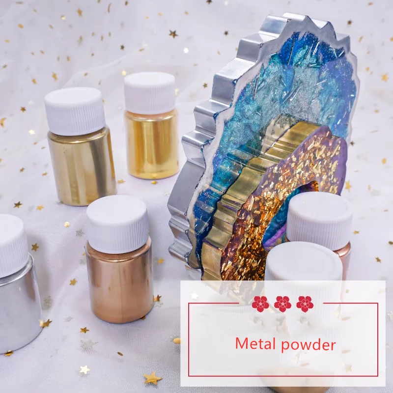 6 Color Metal Powder Gold Silver/copper Gold Powder Ultra Fine DIY Crystal Drop Glue Making Painting Pigment Metal Propylene