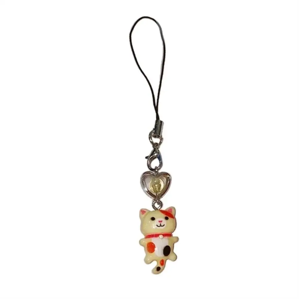

Bag Decor Cat Pendant Cat Phone Strap Cellphone Chain Keychain Y2K Phone Charm Heart Key Ring Phone Lanyard Backpack Ornament