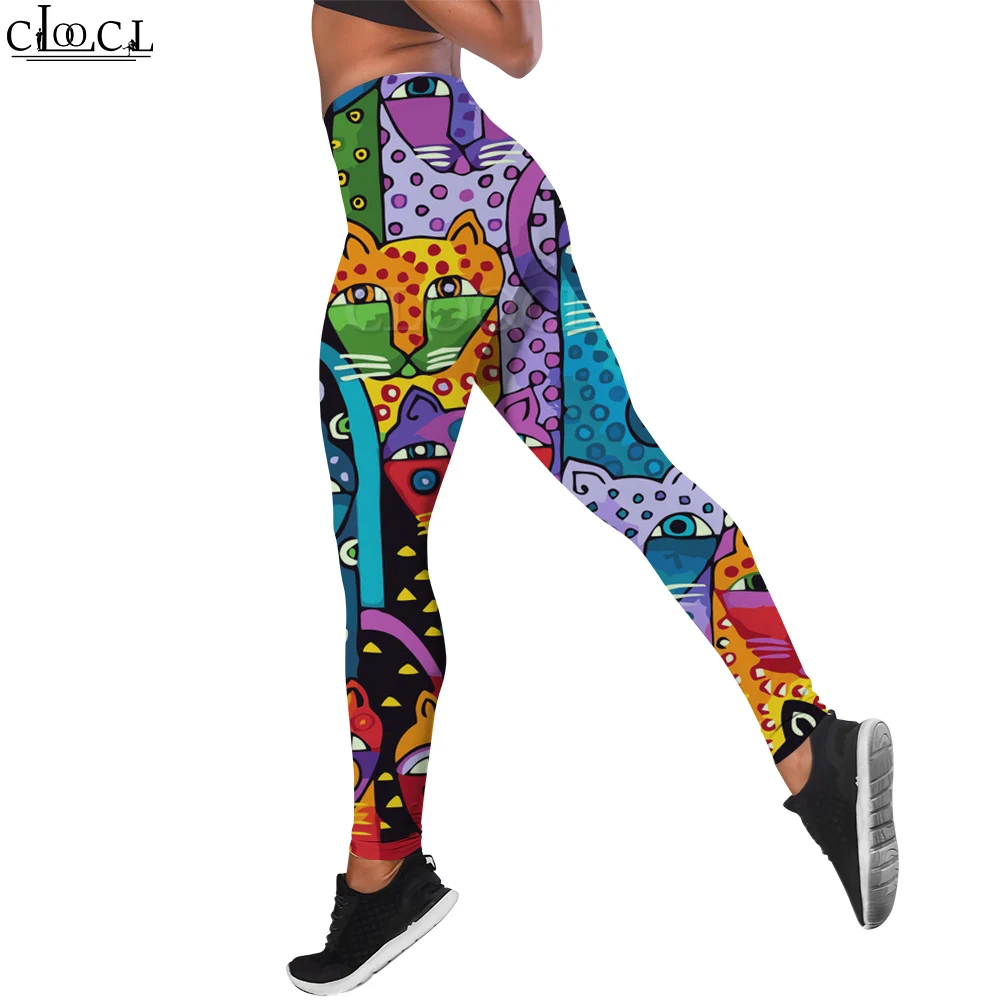 CLOOCL New Women Legging Colorful Cartoon Tiger Pattern 3D Printed Trousers for Female Workout Push Up Jogging High Waist Pants