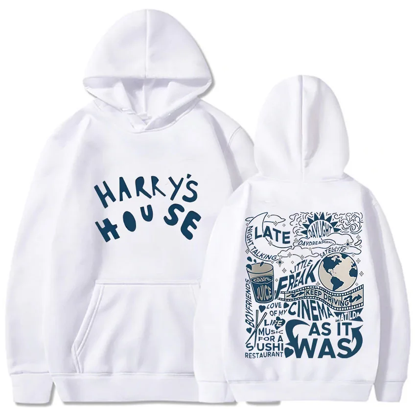 Harry\'s House Hoodies for Autumn/Winter Vintage Grunge Fleece Sweatshirt with Hooded Comfortable Clothing Moletom Gothic Hoody