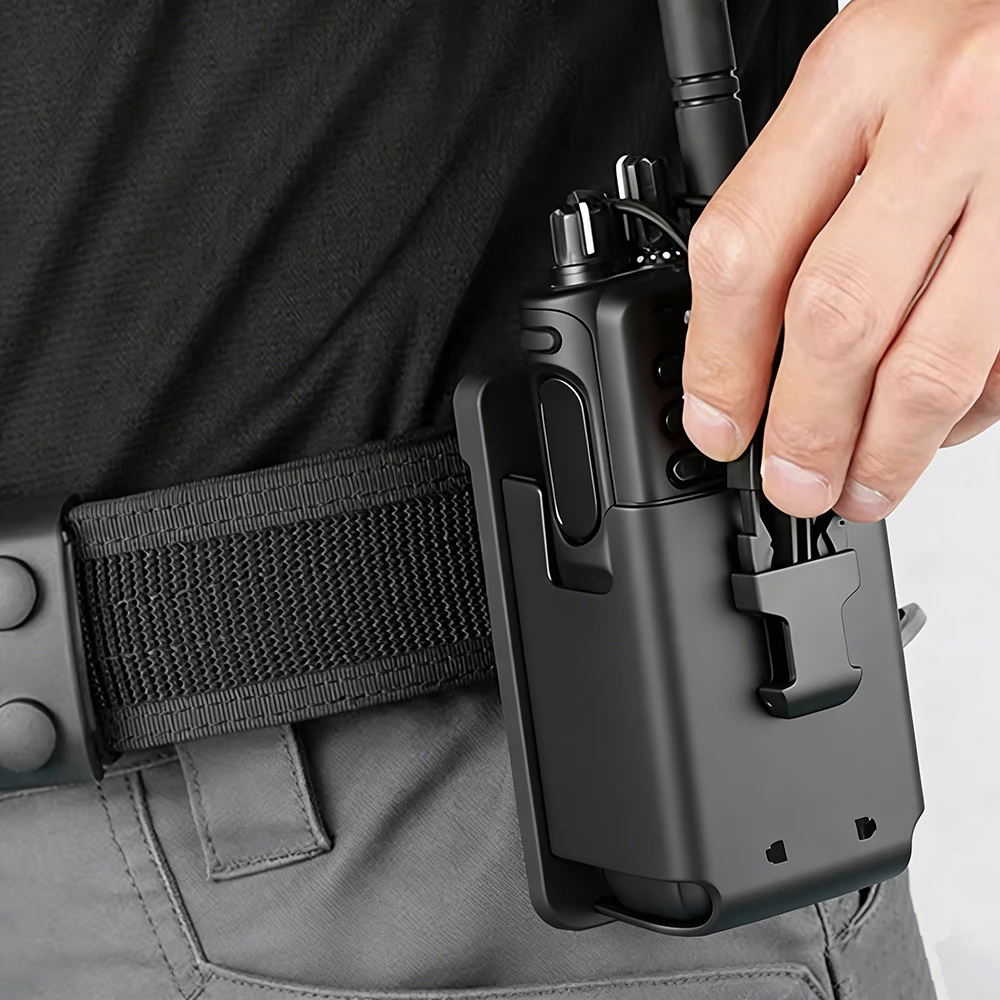 Quick Release Radio Holster 360° Rotation Universal Walkie Talkie Case TPU Molle Interphone Holder with Belt Clip for Belt Vest - view 6