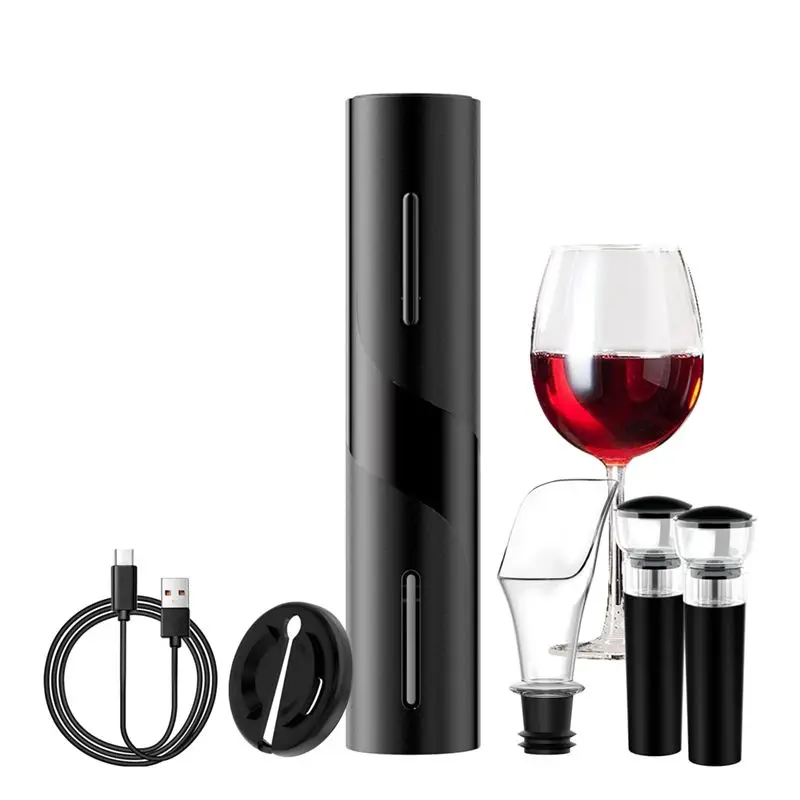 

A70Z Fafa】Electric Wine Opener: Automatic Wine Bottle Opener With Foil Cutter, Wine Pourer, Vacuum Stopper,For Home Kitchen Bar