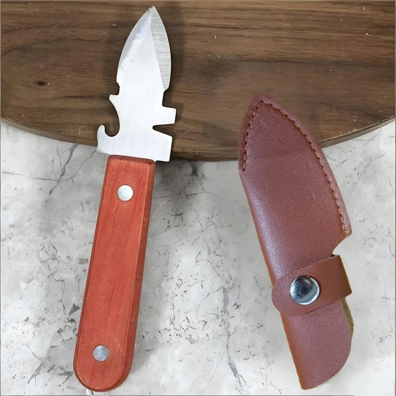 Cuchillo para ostras, Shucker de bordes afilados, herramienta abridor de mariscos, abridor de almeja de acero inoxidable para cáscaras de cangrejo y almeja de ostra