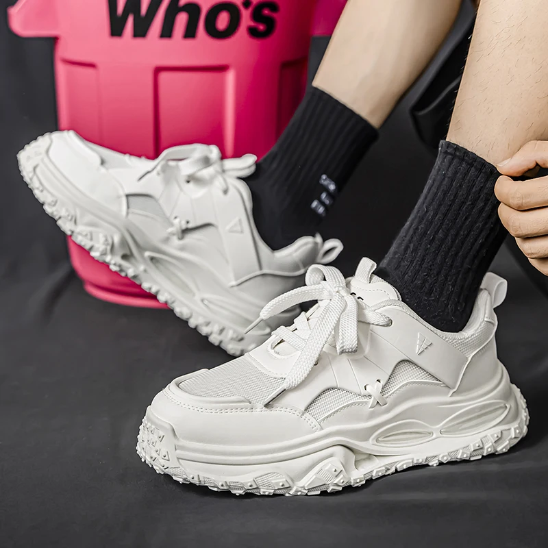 

Мужская обувь, дышащие повседневные кроссовки на толстой подошве, уличные кроссовки для бега, четыре сезона, новые теннисные мужские удобные мужские кроссовки на мягкой подошве