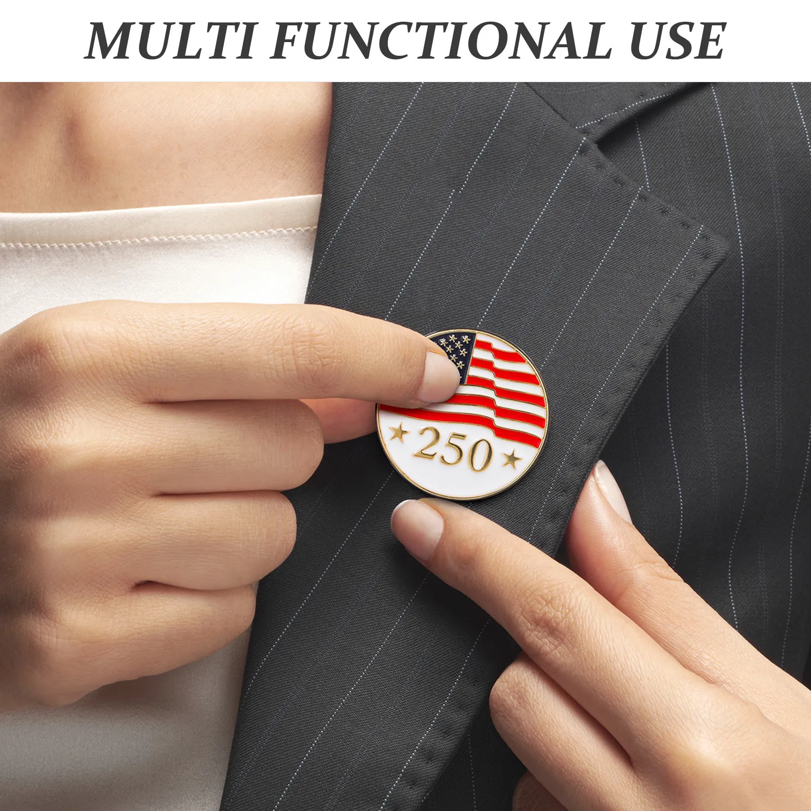 10Pcs Commemorative Badge Pins Patriotic Usa Flag Lapel Pins Independence Day Fourth of July Parade Anniversary Celebration