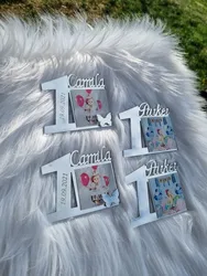 Custom Birthday Photo Favors, Personalized Mirror Magnet, Baby Photo Frames, 1st Birthday Party Favors, Baby Picture Frames