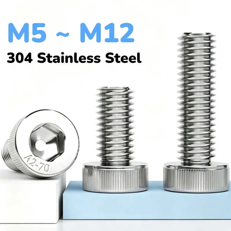 304 Stainless Steel Allen Hexagon Hex Socket Screws Thin Low Short Head Cap Cylindrical Screw Bolt M5 ~ M12
