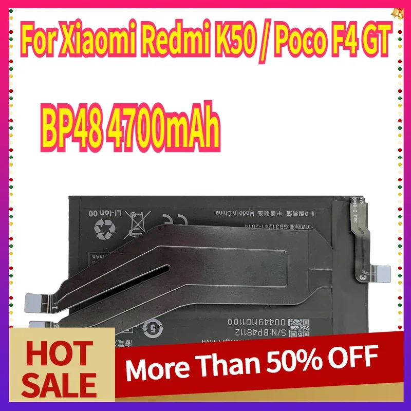 

Аккумулятор BP48 для Xiaomi Redmi K50 / Poco F4 GT, 4700 мАч, для мобильных телефонов