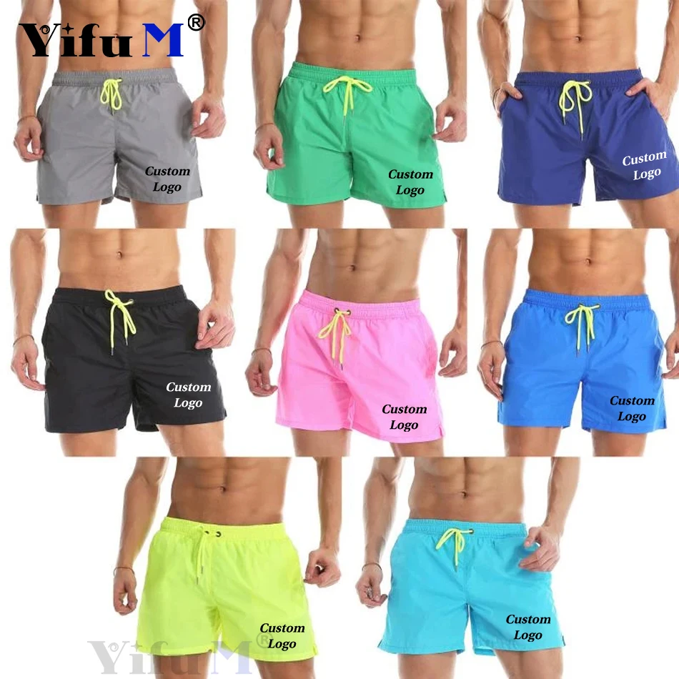 Custom Print Logo Swimsuit Beach Quick Drying Trunks For Men Swimwear Board Shorts Fast Dry Trunks Breathable Fitness Shorts