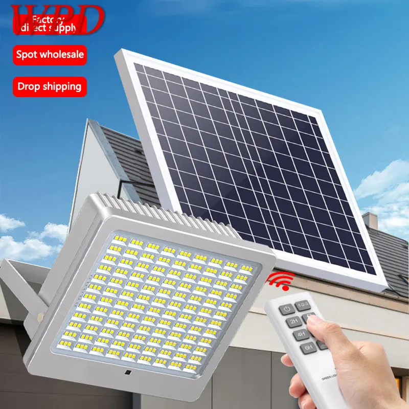 WPD Solar Flood Light With Remote Control Waterproof IP65 LED Outdoor Floodlights Lamp For Courtyard Garden Balcony