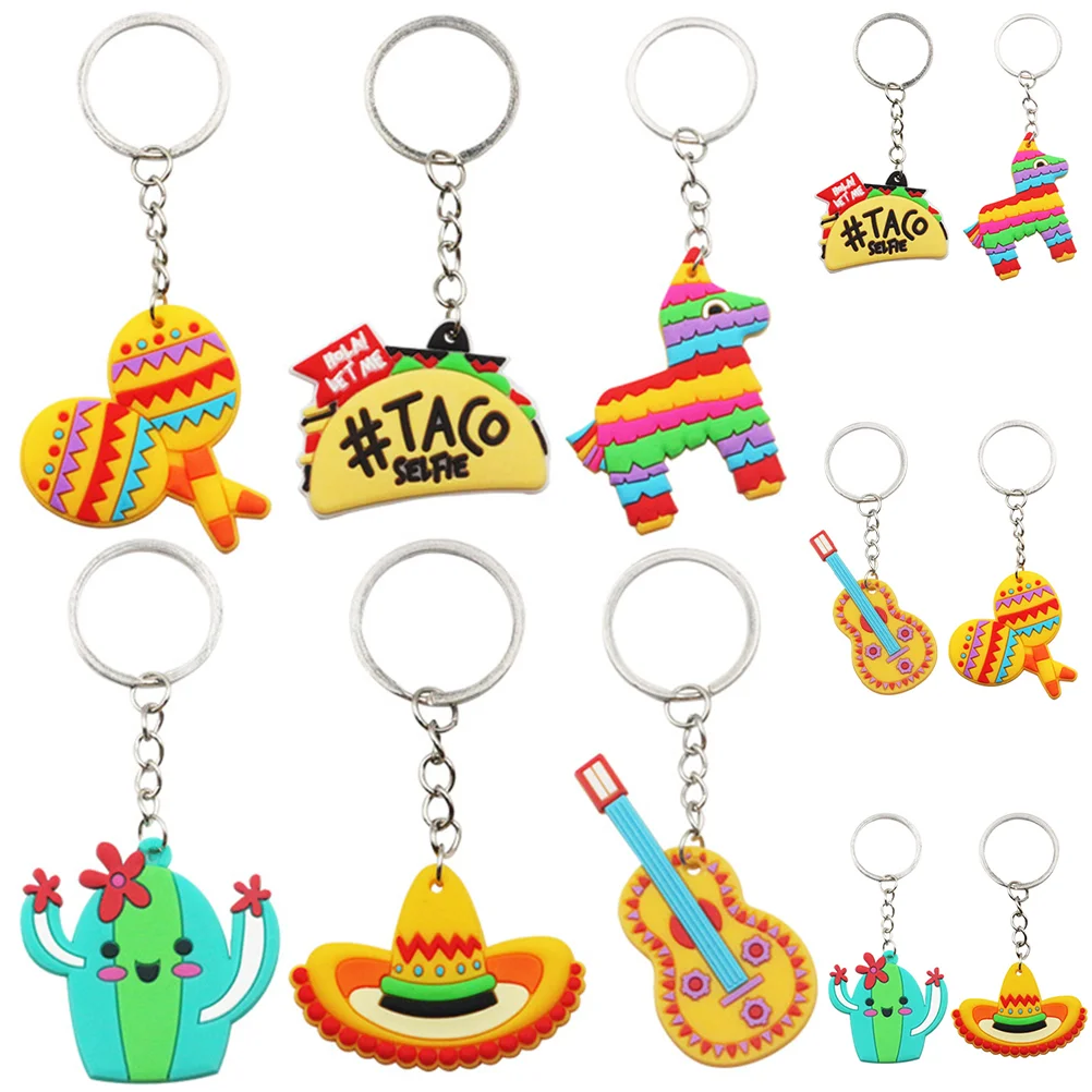 24 Pcs Cartoon Keychain Impressive Present Choices Rust-free Keychains Bag Pendant Assorted Color Hanging Alloy Pvc