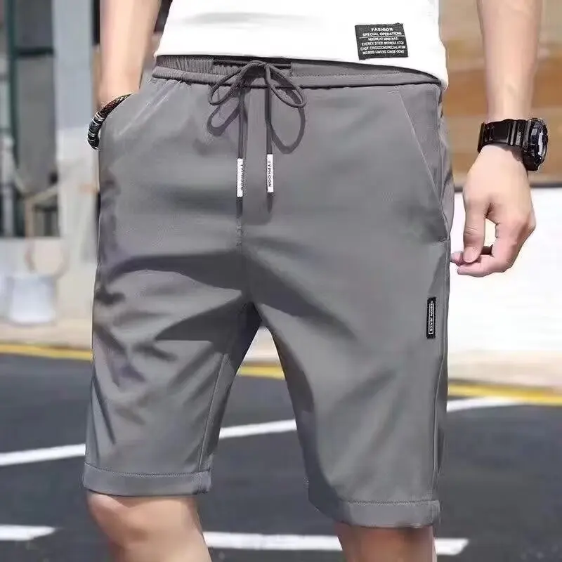 

Men's Casual Ice Silk Five-Point orts Beachwear Non-Magnetic Working Pants Loose Fit Summer Faion Youthful Sle
