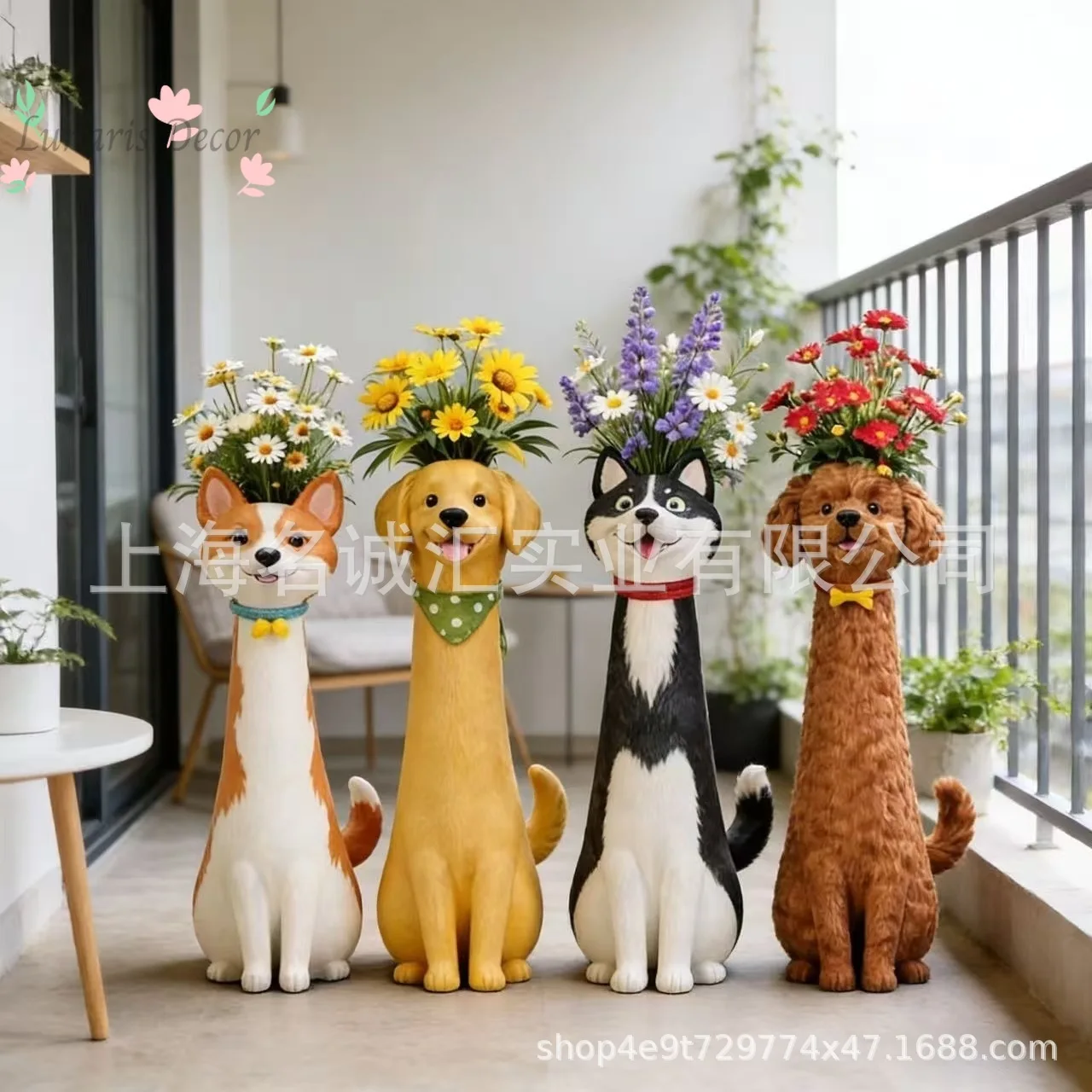 Unique dog figurine garden outdoor patio porch decoration