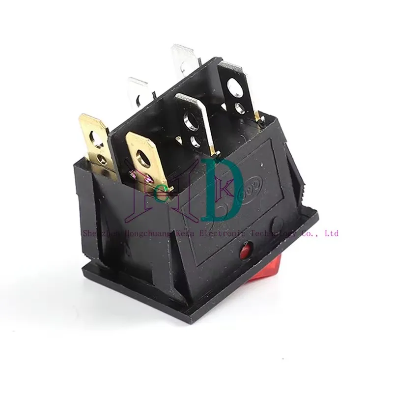 KCD6 16A 250V AC Rocker Switch Boat Switch 6pins With Lamp ON-OFF Red The Electric Grill Green Electric Heater Double Ship Type