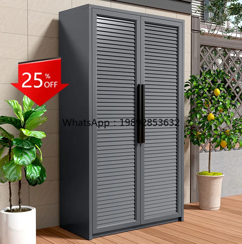 

LYY Outdoor All-Aluminum Alloy Balcony Cabinet Storage Sunproof Waterproof Organizer Household Mop Storage Cabinet