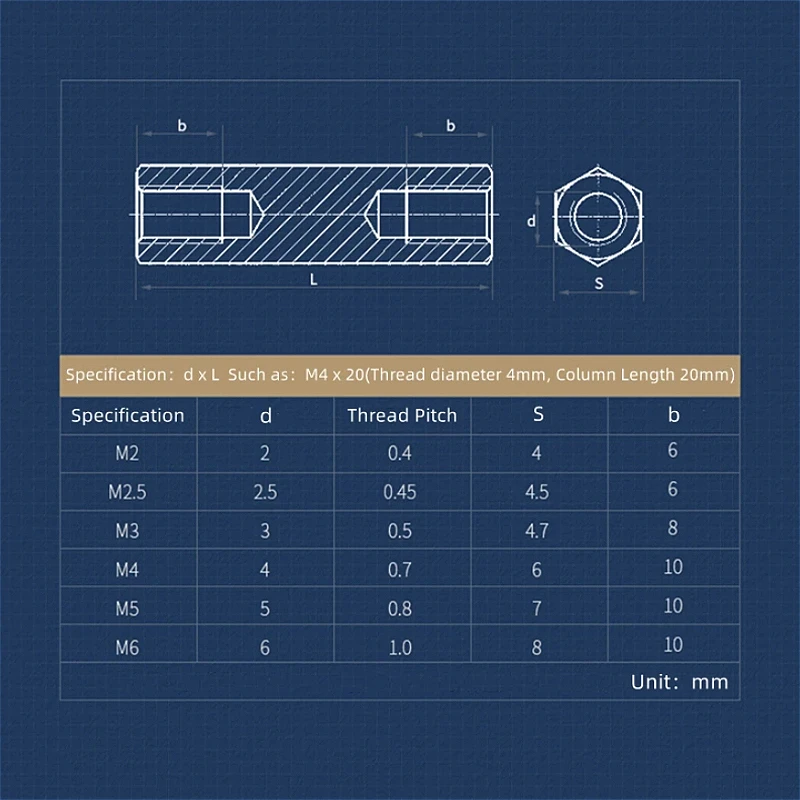 White M2 M2.5 M3 M4 M5 M6 Nylon Female To Female Standoff PCB Female Column Plastic Double Pass Hex Spacing