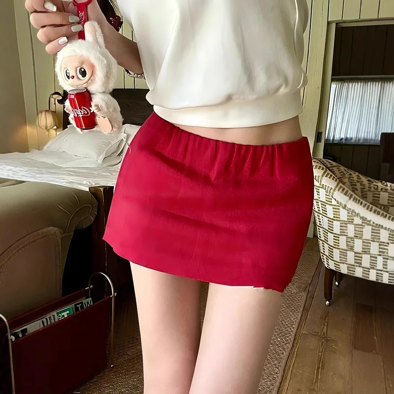 

Low Waist Linen Skirt Women's Faionable Sexy Summer Anti-exposure Slimming Wraparound Skirt Street