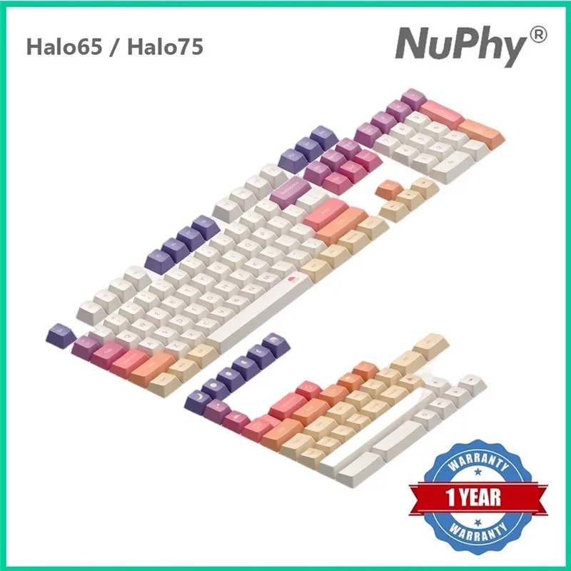 nuphy branco nuvem keycaps cherry perfil dye sub pbt keycaps halo65 75 96 field75 01