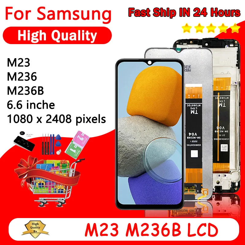 6.6”Hight Quality For Samsung  M23 M236B M236B/DS LCD Display Touch Screen Digitizer Assembly For Samsung M236 Display