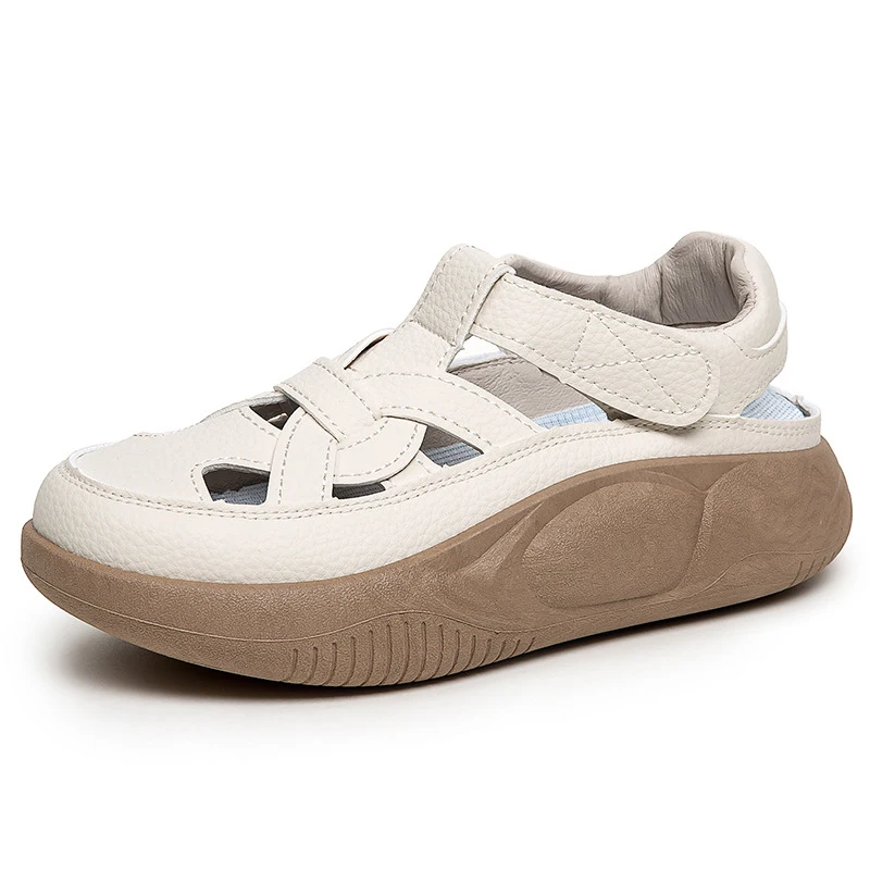 White Women Sandals Soft Bottom Thick Sole Summer Shoes Women Platform Sandals For Woman Breathable Fashion Casual Ladies Shoe