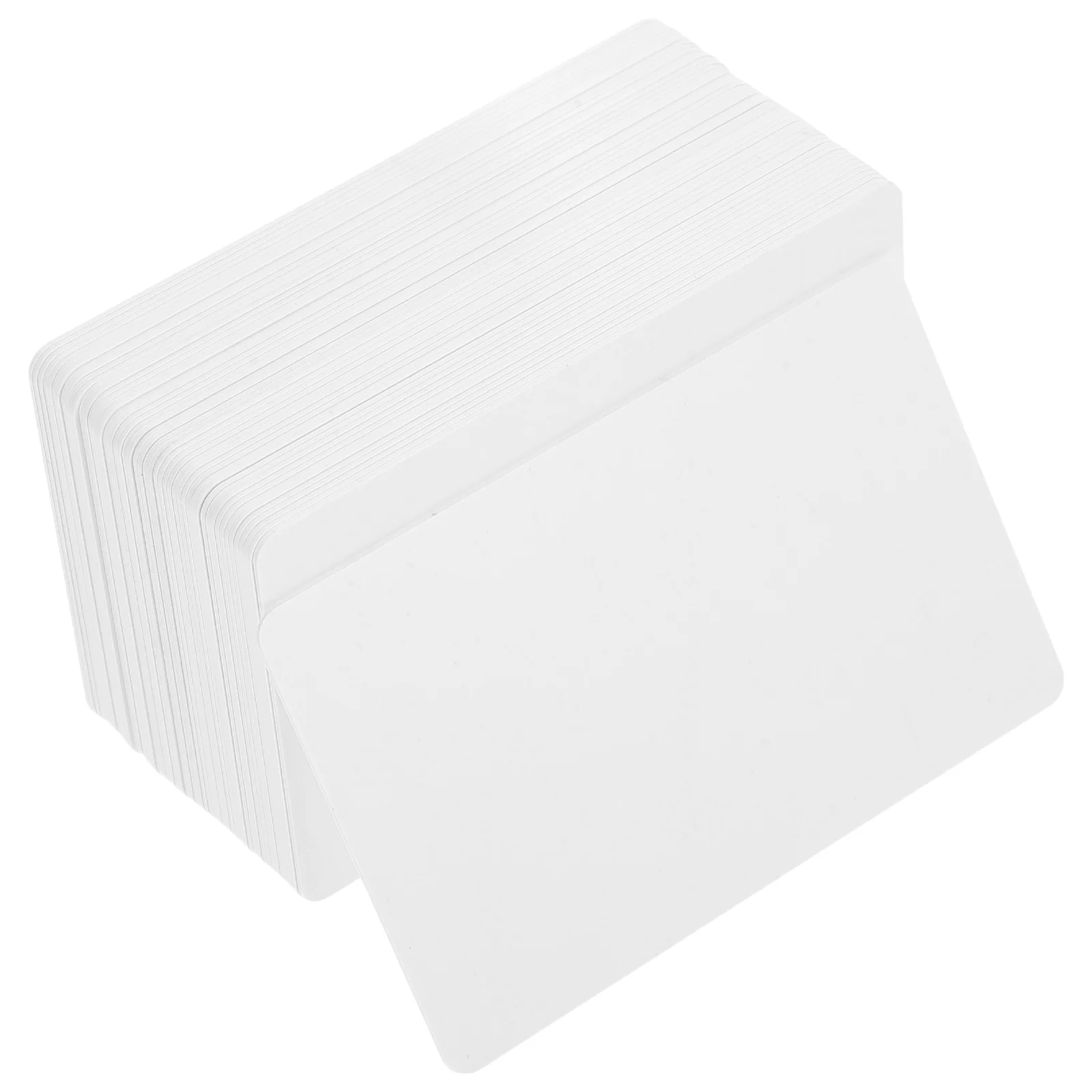 50 Pcs PVC Blank Card White Cards Printable Playing Double Sided Business Plastic