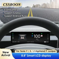 CSSBOON Linux 8.8 Screen Dashboard Tesla Intelligent Instrument Display Front Camera Monitoring For Tesla Model 3 Y Highland