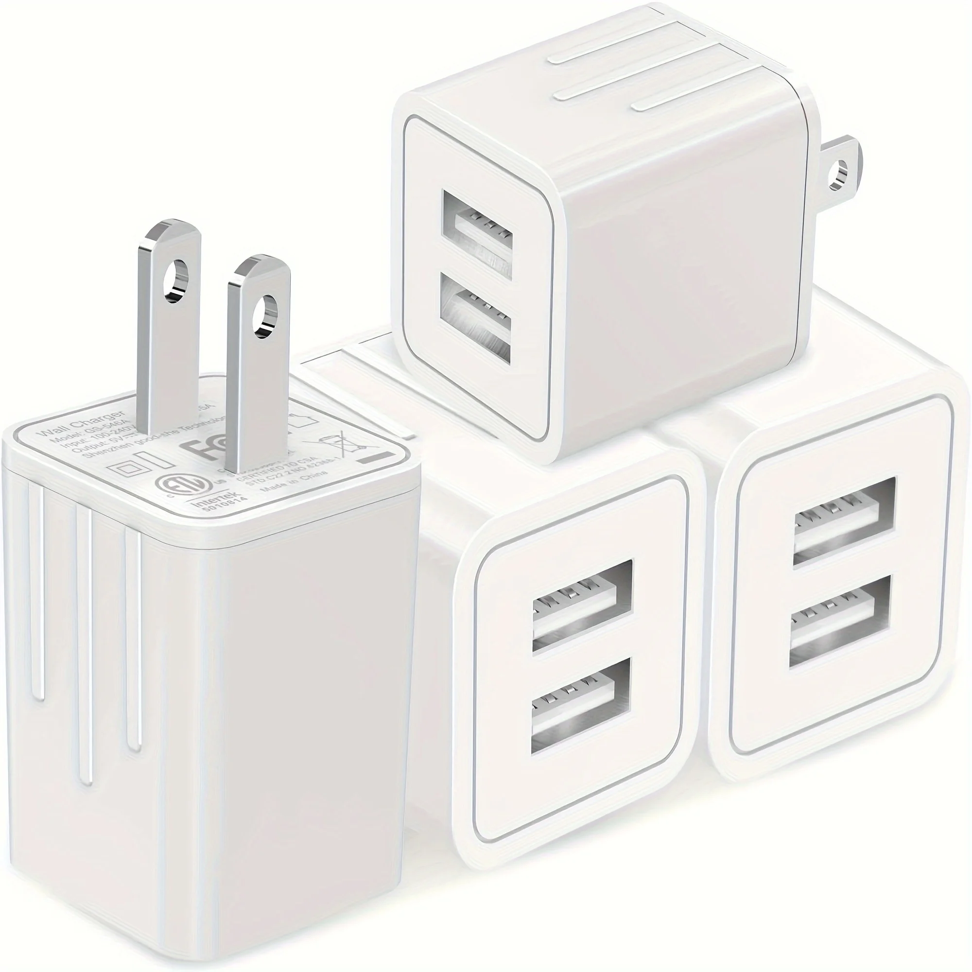 USB Charger Dual Port 10W Wall Charger Adapter,Charging Box Brick, Cube for iPhone 15 Pro 14 13 12 Mini SE, iPad, AirPods