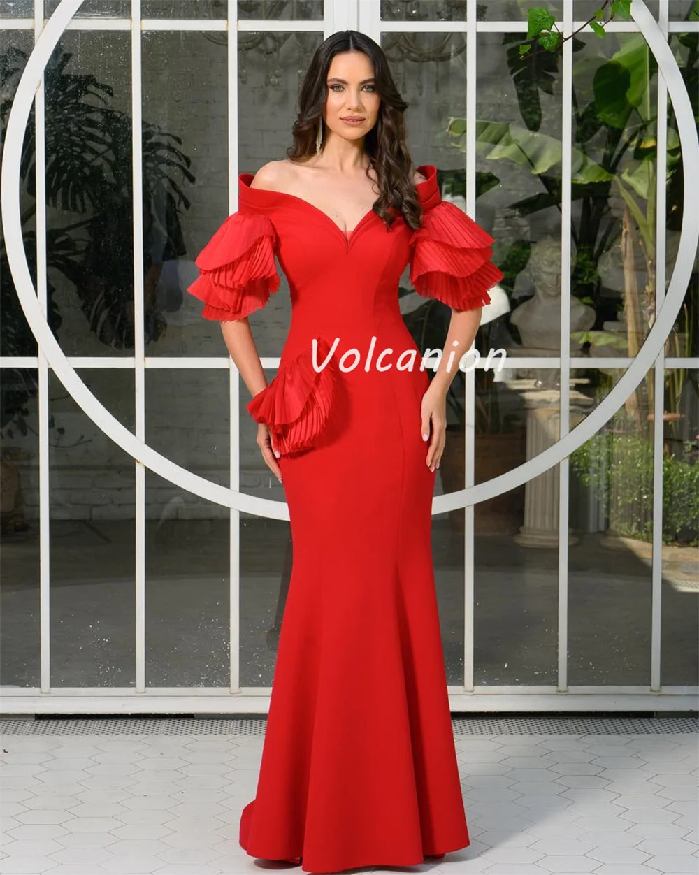 Customized Sizes Available Matching Jersey Ruched Draped Mermaid Off-the-shoulder V-neck Long Dresses Bespoke Occasion Dresses
