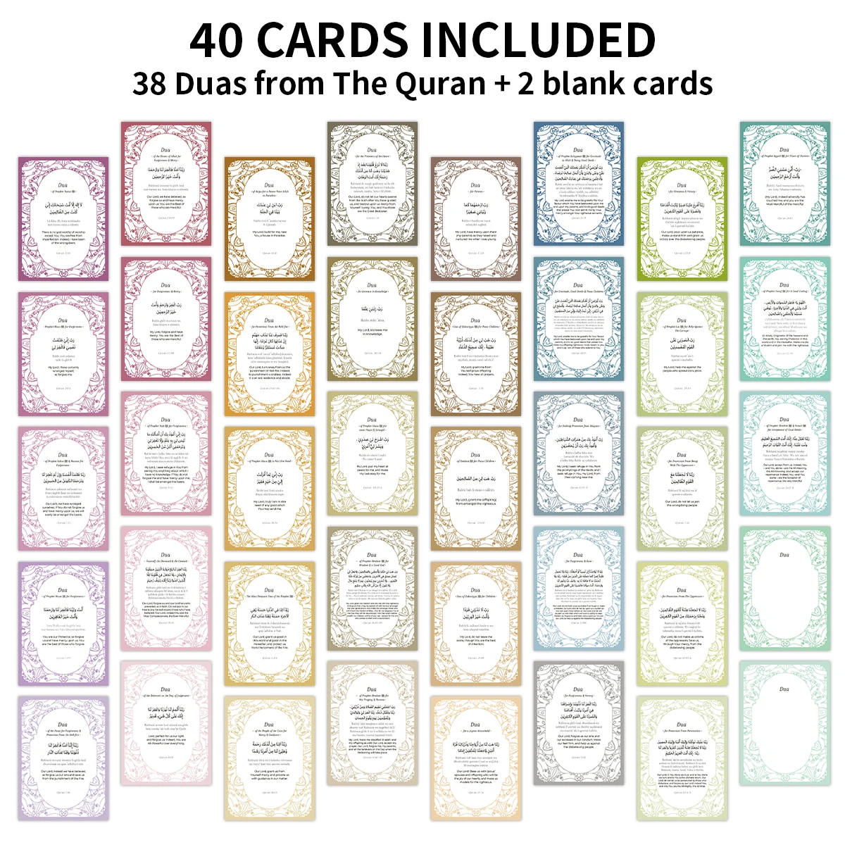 40Pcs Ramadan Dua C…