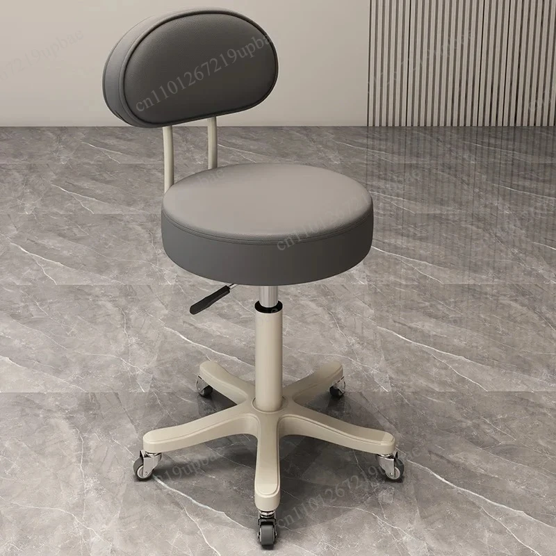 Hairdressing Salon Stool Lifting Rotating Round Chair with Pulley Adjustable Bar Stool High Bench for Beauty Salon Home