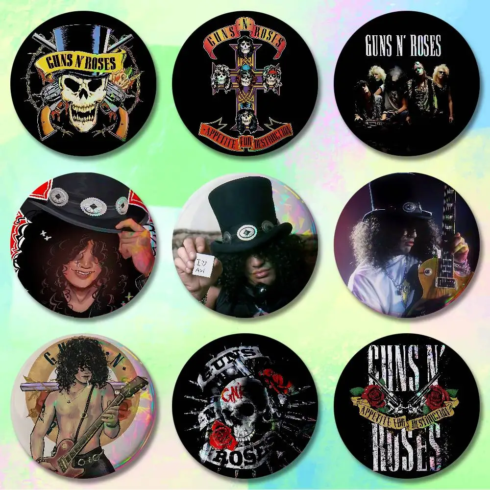 

Enamel Pin Tinplate Round Brooch Cosplay Nijigen Otaku Culture Rock G-Guns N R-Roses Badges 58mm 44mm 32mm 75mm 25mm