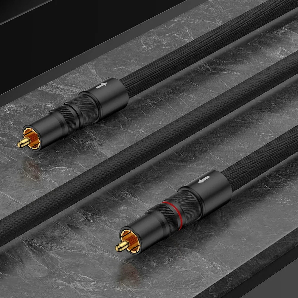 كابل Audiocrast-A75b Multp OFC مطلي بالفضة RCA، صوت وفيديو، كابل AV ذكر إلى ذكر، مطلي بالذهب لـ STB، DVD، TV، VCD