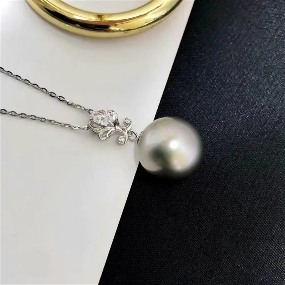 

DIY Pearl Accessories G18K Yellow & White Gold Pendant Empty Tray Fashion Necklace Pendant Female Fit 9-13mm Beads