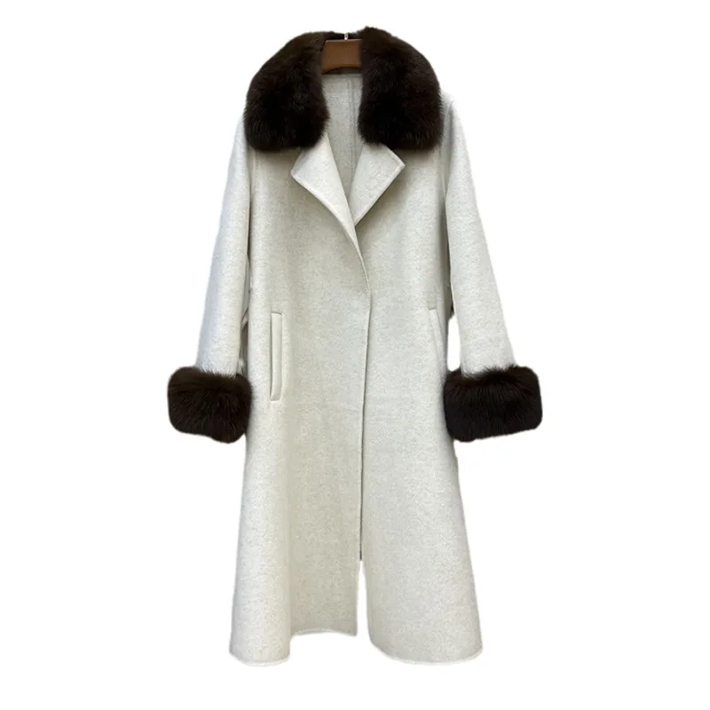 Manteau mi-long double face en cachemire, n ° 16, 2024