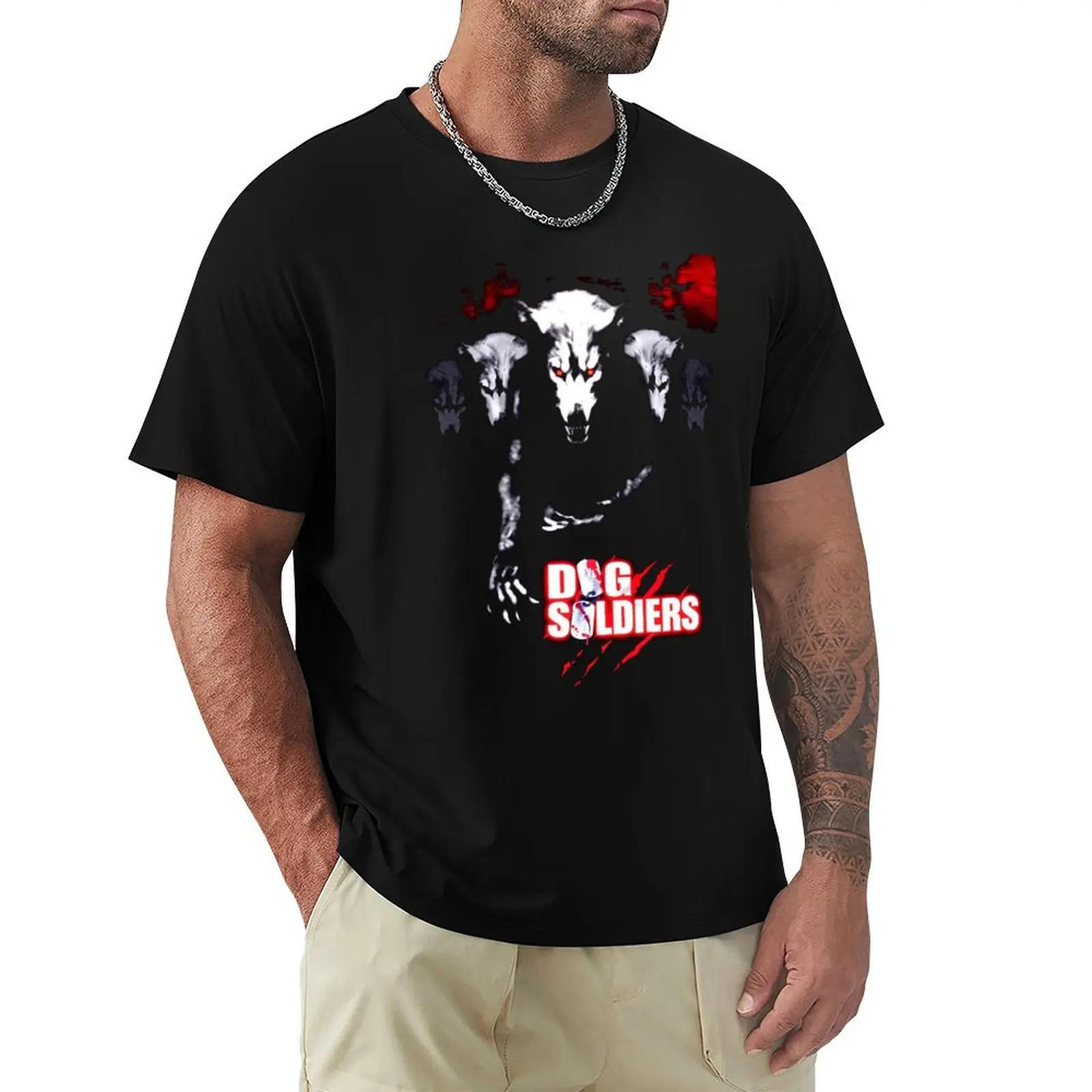 

DOG SOLDIERS- BEWARE WOLVES T-Shirt clothes anime figures cotton graphic tees plain black t shirts men