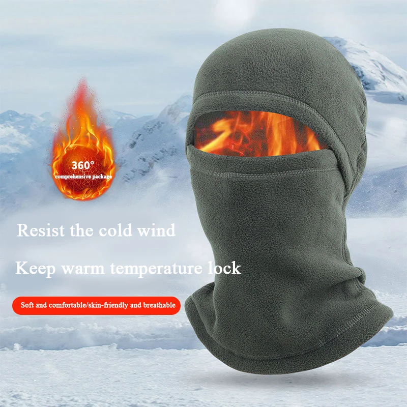 

Winter Warm Fleece Hat Balaclava Men Face Cover Beanies Neck Warmer Windproof Thermal Head Cover Sports Scarf Caps