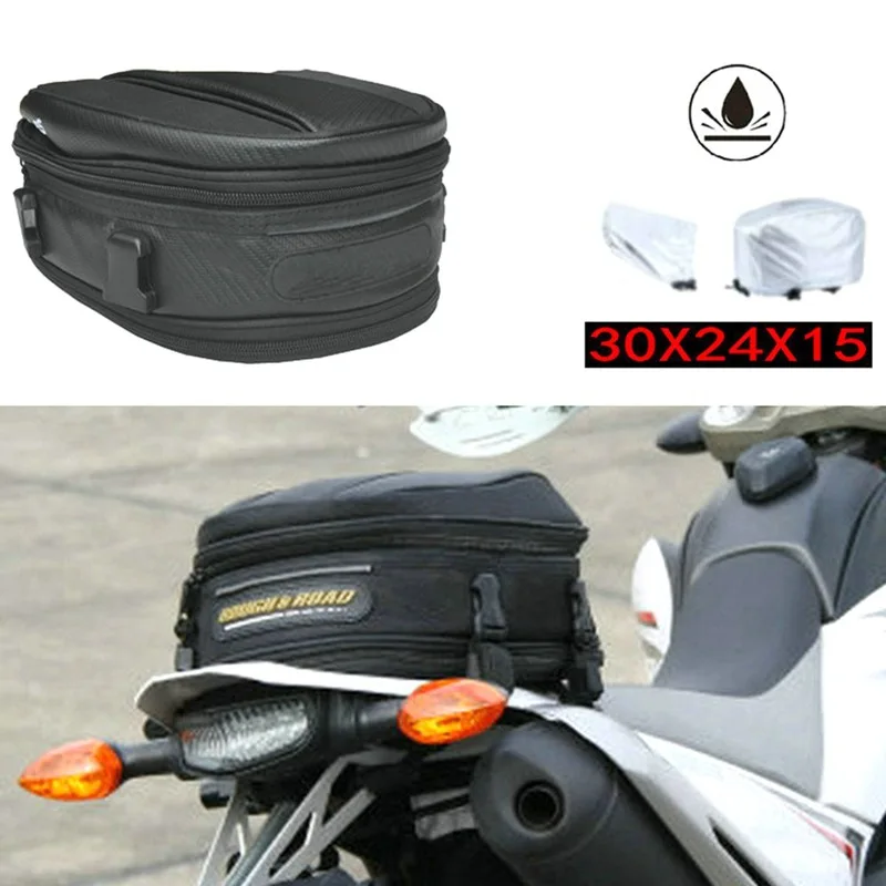 Motorcycle Back Seat Bag Waterproof Multifunctional Saddle Side Luggage Bag Cycling Backpack Universal