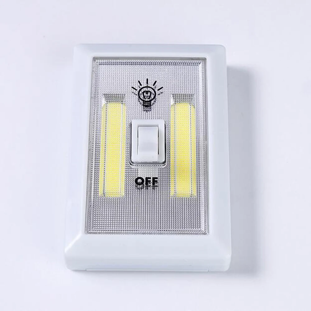 Interruptor LED COB magnético Simple para pared, lámpara nocturna inalámbrica, funciona con batería, para armario, garaje, Camping, luz de emergencia