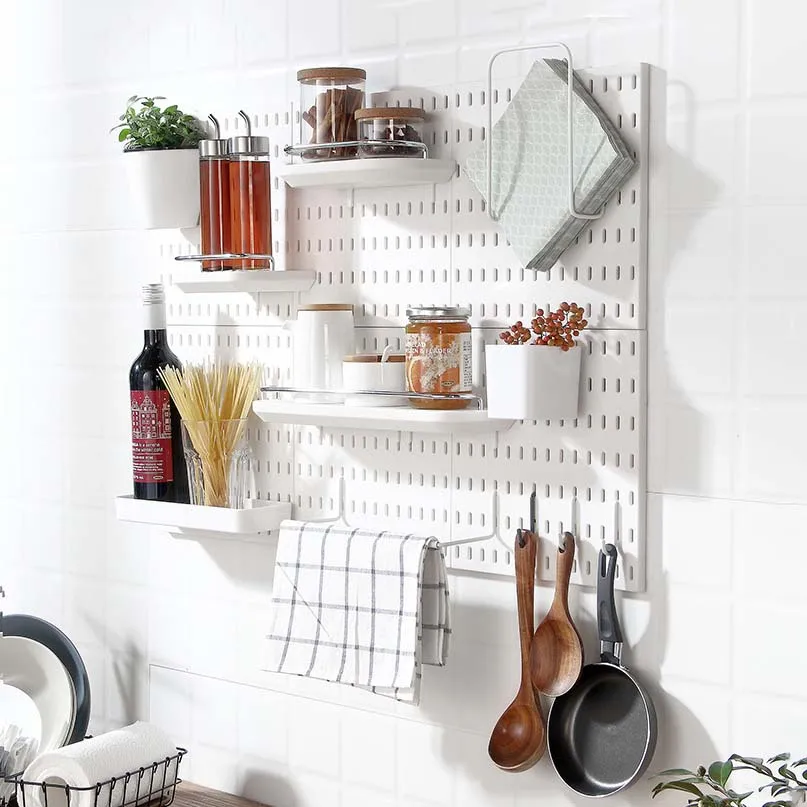 Stecktafel Wandpaneele Stecktafel Wandorganisator Montage Display Diy Stecktafel Kit Werkzeug Aufbewahrung Panel Board Rack Badezimmer Küche