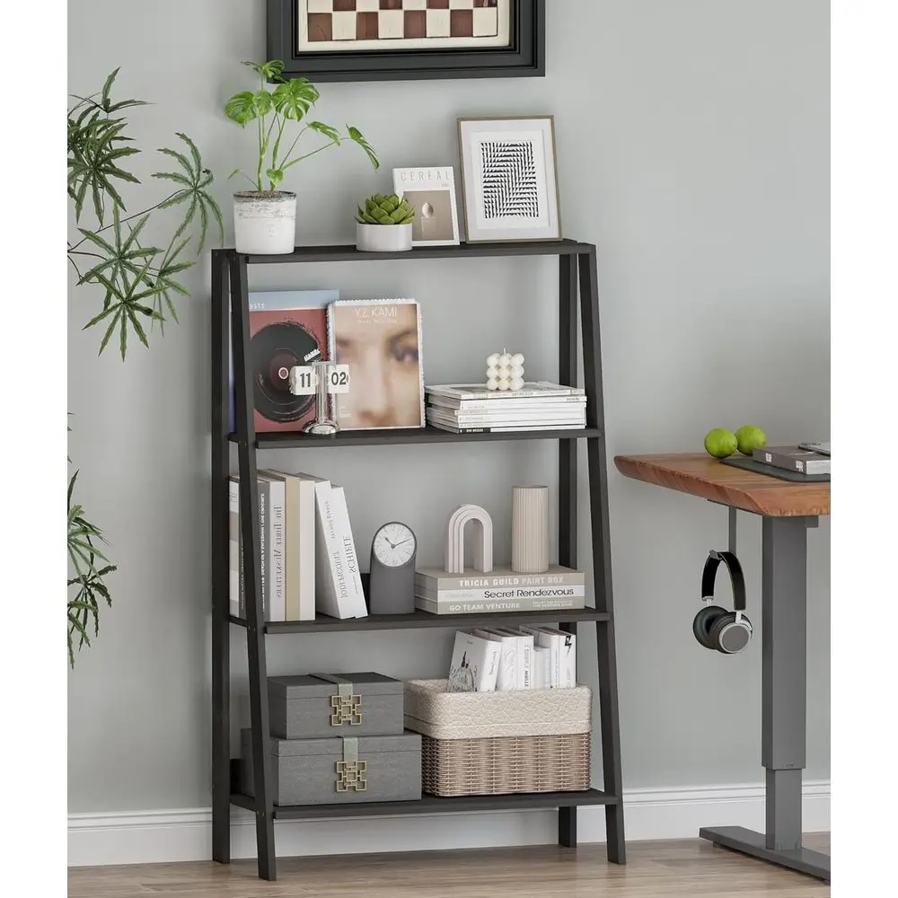 4 Tier Bathroom Shelves, Small Bookshel with Storage, reestanding Display Stand or Living Room, Kitchen