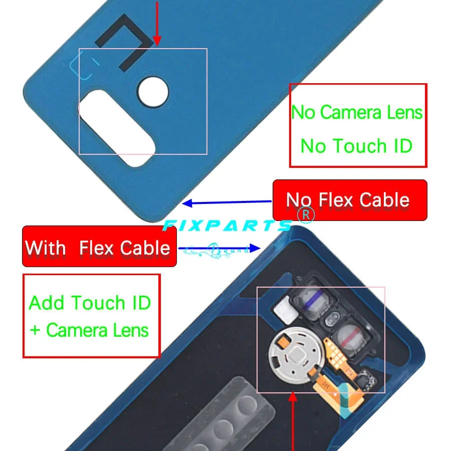 Glass Battery Cover For LG G6 H870 H870DS H871 H872 H873 LS993 US997 VS998 Rear Housing Back Case + Touch ID Boutton Camera Lens