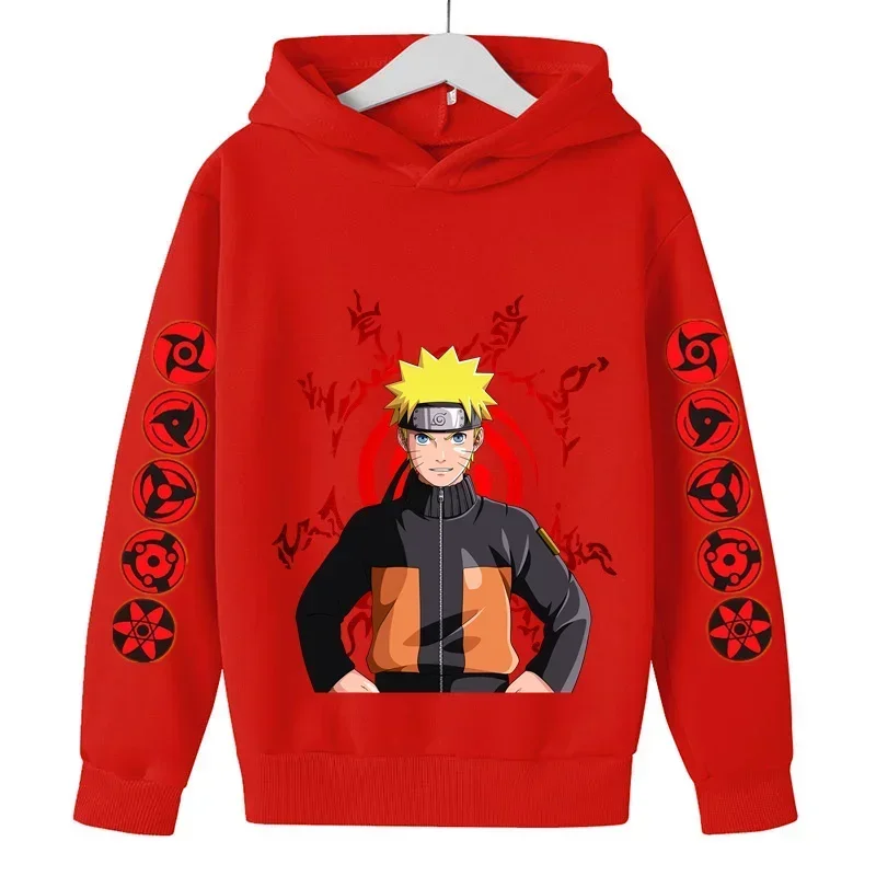 Naruto Kids Hoodie Hoodie Fashion Casual Loose Coat Sasuke Naruto Uchihiro Boys Girls Student Fall Winter Trend