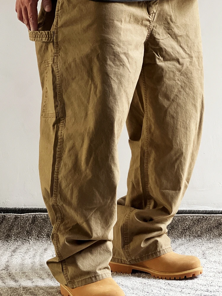 

Bens Vintage Waed Mud Dye Casual Pants Loose Straight Leg Logging Workwear Cotton Retro Sle Men's Loose Fit Straight Leg ...